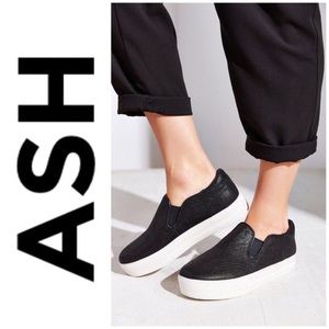 Ash leather platform slip on sneakers